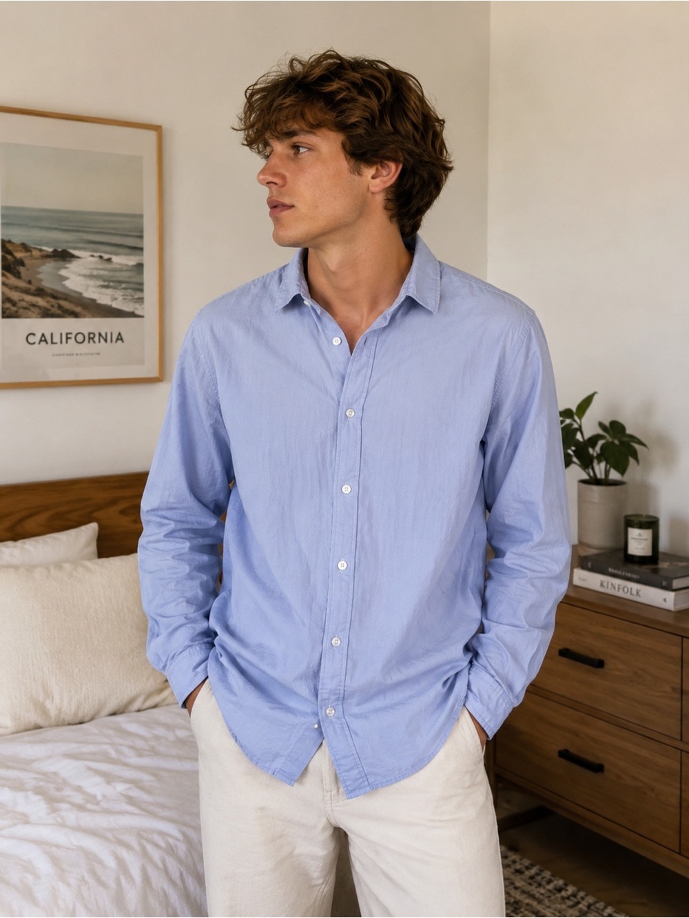 GAP Light Blue Long-Sleeve Button-Up Shirt